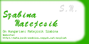 szabina matejcsik business card